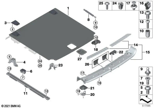 Soil à tronc pour BMW x3 F97, G01, G08 (OEM 51477445822). BMW d'origine