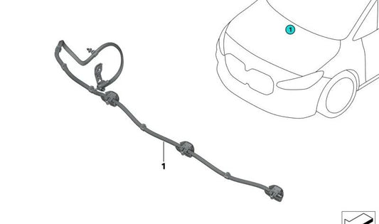 Cadena de boquillas para limpiaparabrisas OEM 61668492099 para BMW U06. Original BMW.