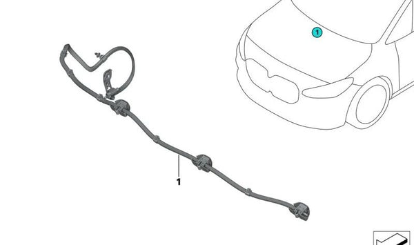 Cadena de boquillas para limpiaparabrisas OEM 61668492099 para BMW U06. Original BMW.