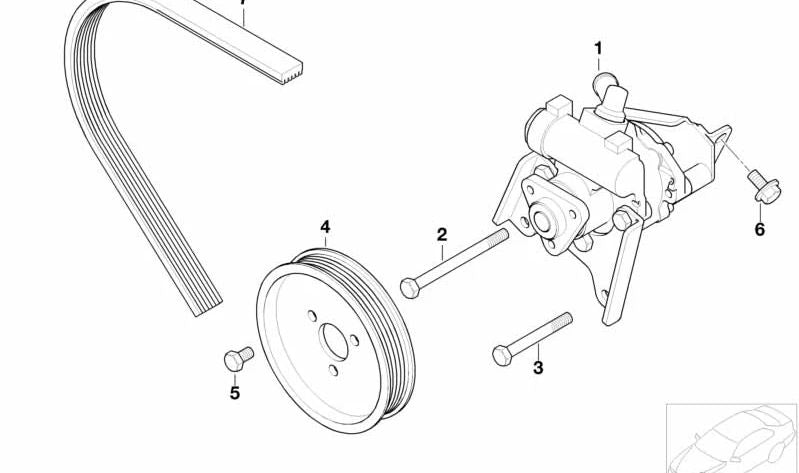 Pompa di gestione assistita OEM 32416760034 per BMW E46 320CI {BN11, BN12, BN21, BN22, BS11, BS12, BD11, BD12, BD21, BD22}. BMW originale.