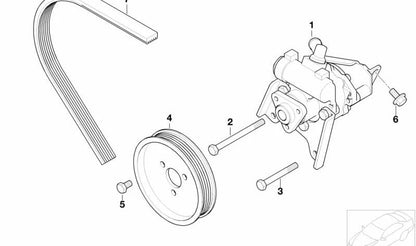Pompa di gestione assistita OEM 32416760034 per BMW E46 320CI {BN11, BN12, BN21, BN22, BS11, BS12, BD11, BD12, BD21, BD22}. BMW originale.