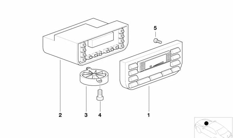 Módulo de control del climatizador (sin codificar) OEM 64118379521 para BMW E36. Original BMW.
