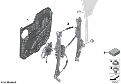 Rear left window lift motor for BMW 8 Series F93, G16 (OEM 61359448927). Original BMW