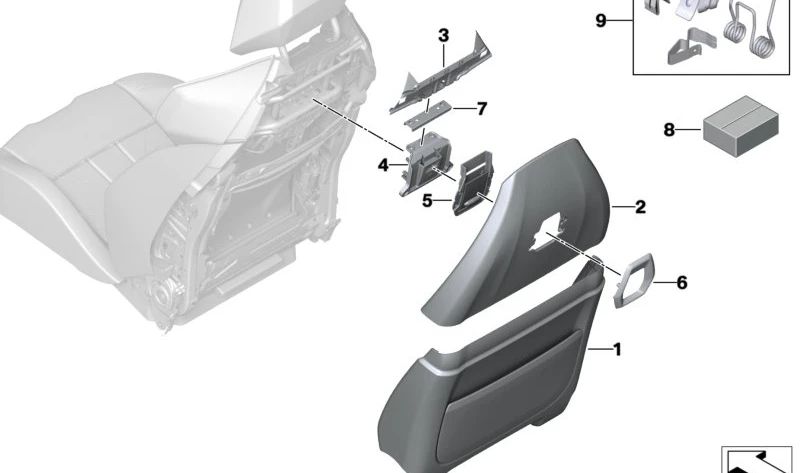 Respaldo superior asiento confort OEM 52105A43967 para BMW XM (G09) modelos XM 50e, XM Label. Original BMW.