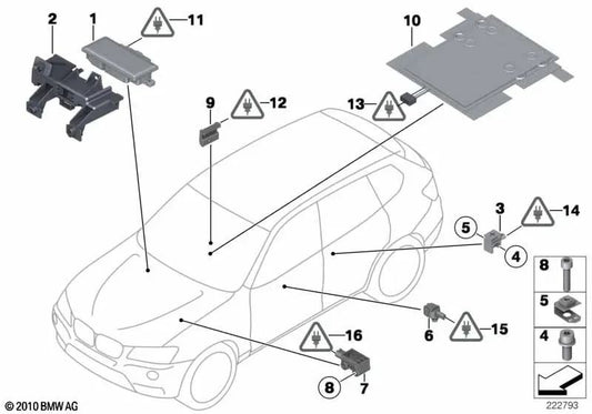 Pad -Sensor zur Erkennung des Begleitsitzes für BMW F25, F26 (OEM 65779239258). Original BMW