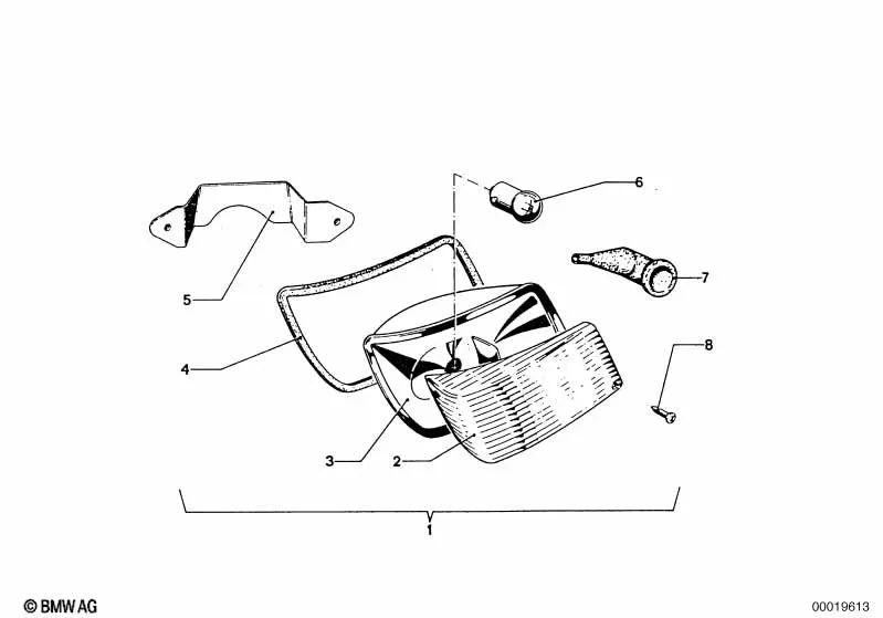 Rechte Lichtlinse für BMW F07, F10, F11, F06, F12, F13, F01N, F02N (OEM 63131811100). Original BMW