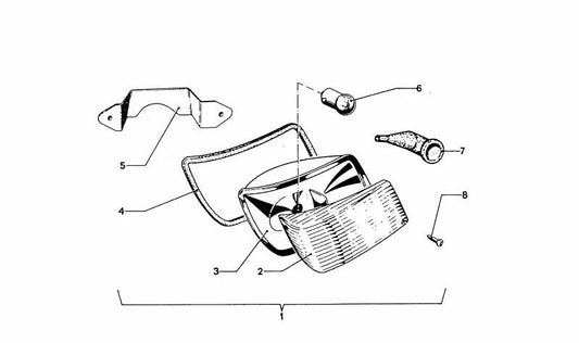 Suporte à direita para o OEM intermer frontal 63131811104 para o BMW E30. Peça original da BMW.