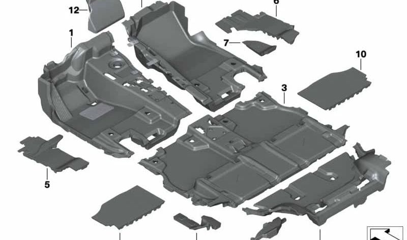 Insert front right for BMW X5 F95, G05, G18, X6 F96, G06, X7 G07, XM G09 (OEM 51477434324). Genuine BMW.