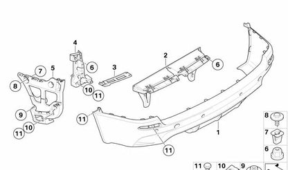 OM 51127242321 rear bumper for BMW E70. Original BMW.