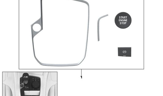 Juego embellecedores mando central OEM 61319502007 para BMW G87 (M2), G80 (M3 Competition, CS). Original BMW.