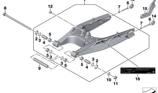 Placa de indicação de cadeia 40-50mm OEM 71228563984 Para motocicletas BMW G 310 GS, G 310 R. Original BMW Motorrad.