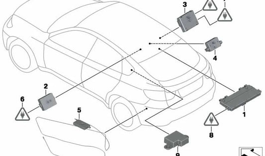 Amplificador de antena 433 MHz OEM 65209130161 para BMW E71, E72 (X6 xDrive30d, xDrive35d, xDrive35i, X6 M). Original BMW.