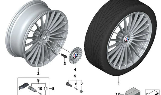 Pneumatici in alluminio per BMW 8 G16 serie (OEM 36117998818). BMW originale