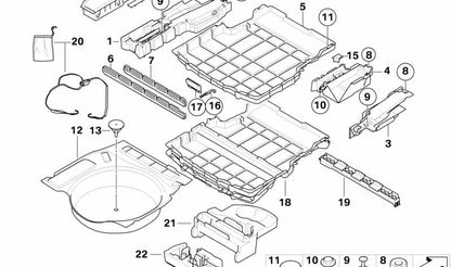 Soporte bandeja de maletero derecha OEM 51476953362 para BMW E61. Original BMW.