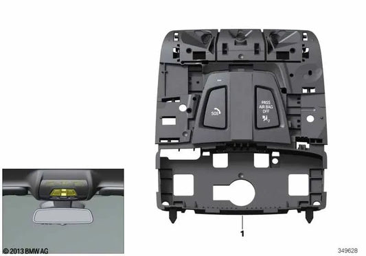 Centre de toit fonctionnel pour BMW F45, F46, I01, I12, F48, F39, F15, F16 (OEM 61319292911). BMW d'origine
