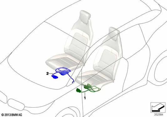 Passenger Seat Wiring Harness for BMW i I01N (OEM 61128806994). Original BMW