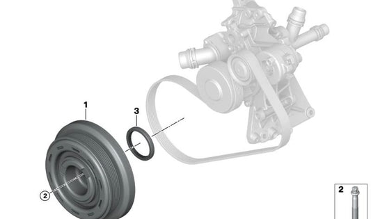 Amortiguador de vibraciones OEM 11239453608 para BMW G20N, G21N, G22N, G23N, G26N, G60, G70, G45, G05N, G18N, G06N, G07N, G09. Pieza original BMW.