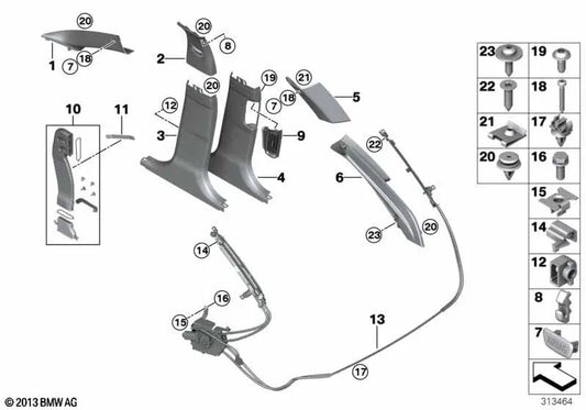 Mitnehmer Izquierdo per la BMW 5 F11 Series, F11n (OEM 51437232775). BMW originale
