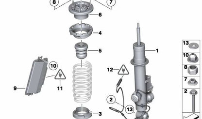 Amortiguador trasero derecho OEM 37126796928 para BMW F01, F02, F04. Original BMW.