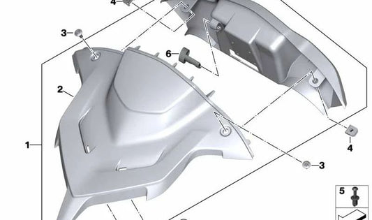 Embellecedor gris para cuadro de instrumentos y navegador OEM 46638553830 para BMW Motorrad R 1200 RT (2013–2018) y R 1250 RT (2018–2020). Original BMW Motorrad.