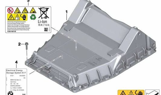 Tapa de servicio OEM 61278525561 para BMW C evolution (K17) 2014-2020. Original BMW Motorrad.