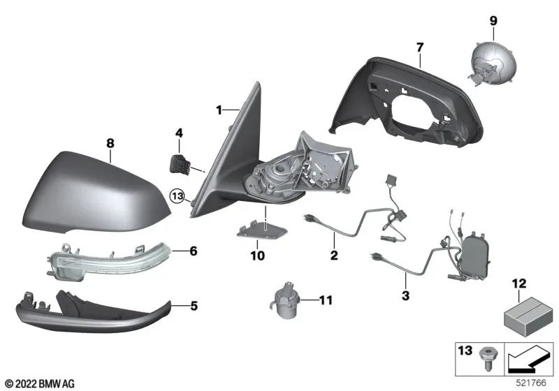 Parte inferior de la carcasa derecha para BMW F48N (OEM 51169492510). Original BMW.