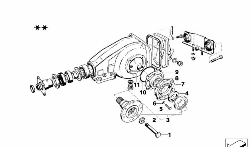 Separador de diferencial trasero OEM 33133604171 para BMW E30, E36, E46, E90, E91, E92, E93, E60, E61, E39, F10, F11, F30, F31, F34, X1 E84, X3 E83, X5 E53, E70, Z3. Original BMW.