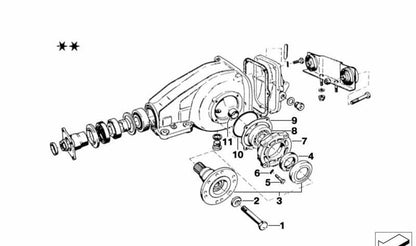 Separador de diferencial trasero OEM 33133604171 para BMW E30, E36, E46, E90, E91, E92, E93, E60, E61, E39, F10, F11, F30, F31, F34, X1 E84, X3 E83, X5 E53, E70, Z3. Original BMW.