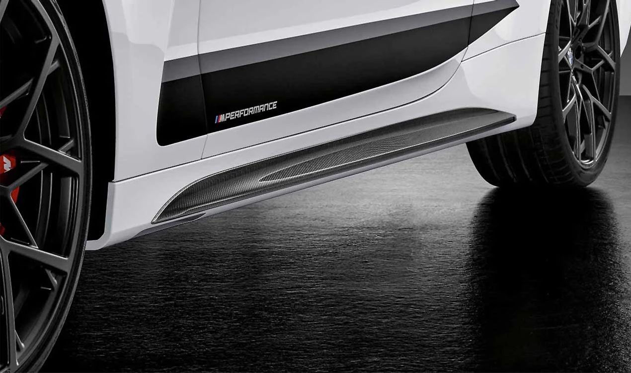 Alerón lateral carbono M Performance OEM 51192473037 para BMW Serie 4 G22, G22N, G23, G23N con paquete M. Mejora estética deportiva y aerodinámica. Original BMW.