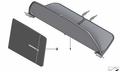 Le pare-brise en acier OEM 54347246090 pour la série BMW 6 F12 et F12N. Accessoire BMW d'origine idéal pour réduire le vent lorsqu'il est converti. BMW d'origine.