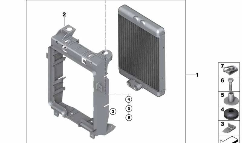 OEM motor oil cooler 17217585286 for BMW X5 E70 and BMW X6 E71, E72. Original BMW product.
