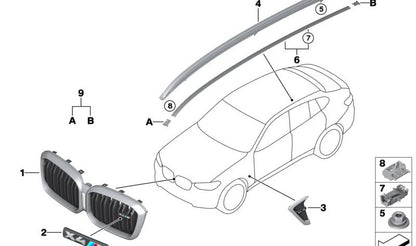 Pannello laterale sinistro di guida per la guida dell'aria per la BMW X4 F98, F98N (OEM 51138098093). BMW originale