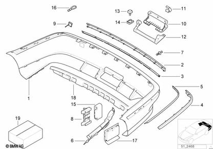 Klappe para BMW Serie 5 E39 (OEM 51128219106). Original BMW