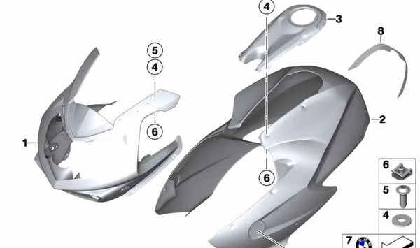 Tapa del depósito de gasolina OEM 46637693258 para BMW Motorrad HP2 Enduro, HP2 Megamoto, HP2 Sport. Original BMW Motorrad.