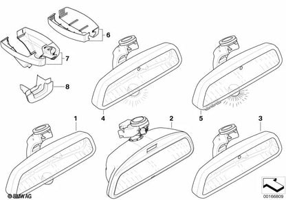 Juego de coberturas para soporte de espejos para BMW E60N, E61N, E63N, E64N (OEM 51169144436). Original BMW.