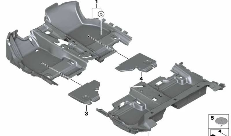 Alfombrilla delantera izquierda OEM 51477308799 para MINI F20, F55, F65, F54. Original MINI.