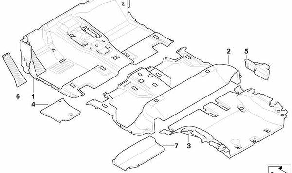 Revestimiento inferior trasero OEM 51477252185 para BMW E70. Original BMW.
