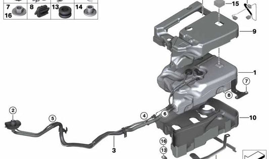 Soporte de manguera OEM 32416759985 para BMW X5 E70, E70N, X6 E71 y MINI R50. Original BMW y MINI.