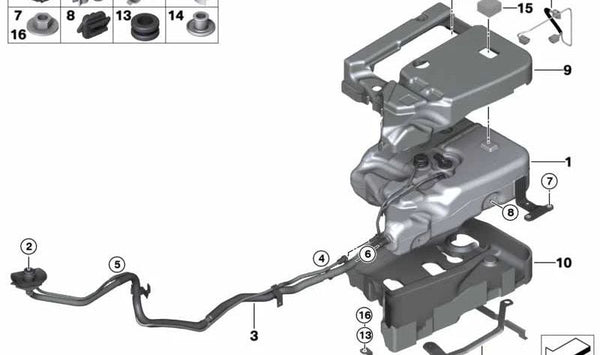 Soporte de manguera OEM 32416759985 para BMW X5 E70, E70N, X6 E71 y MINI R50. Original BMW y MINI.