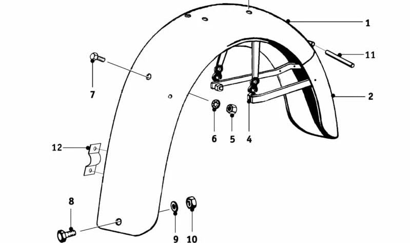 Guardabarros trasero imprimado OEM 46620035293 para BMW R850GS, R1100GS, R1150GS y R1150GS Adventure. Original BMW.