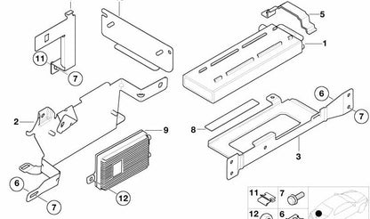 Clip de fijación OEM 07147654321 para BMW (E81, E82, E87, E88, F20, F21, F22, F23, F87, E36, E46, F30, F31, F34, F80, F32, F33, F36, F82, F83, E34, F01, F02, E84, F25, G01, F97, F26, F98, F15, F85, F16, F86, Z3, I12, I15). Original BMW.