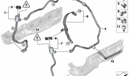 Válvula de ventilación del depósito con tubo OEM 13907619305 para BMW X5 (E70), X6 (E71). Original BMW