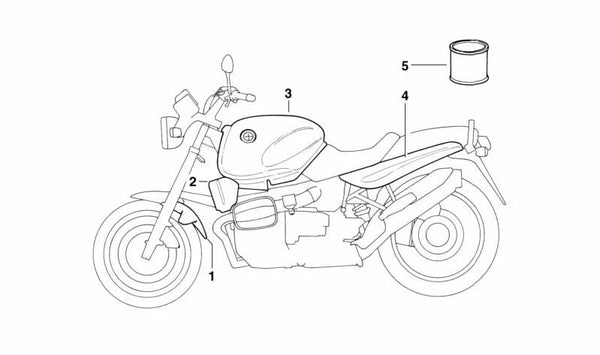 Revestimiento derecho negro OEM 46632313736 para motos BMW R 850 R, R 1100 R, R 1150 R, Rockster (R 259, R 28). Original BMW Motorrad.