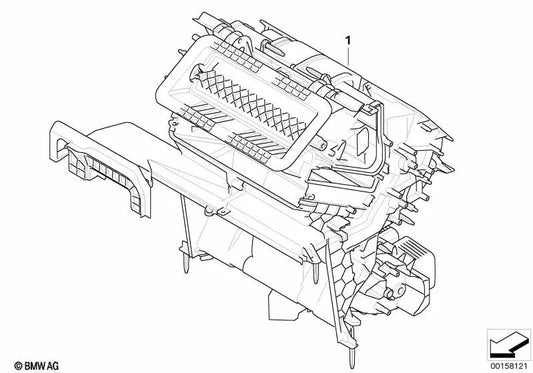 Empty housing for heating/air conditioning for BMW X5 E70, E70N, X6 E71, E72 (OEM 64119127184). Original BMW.