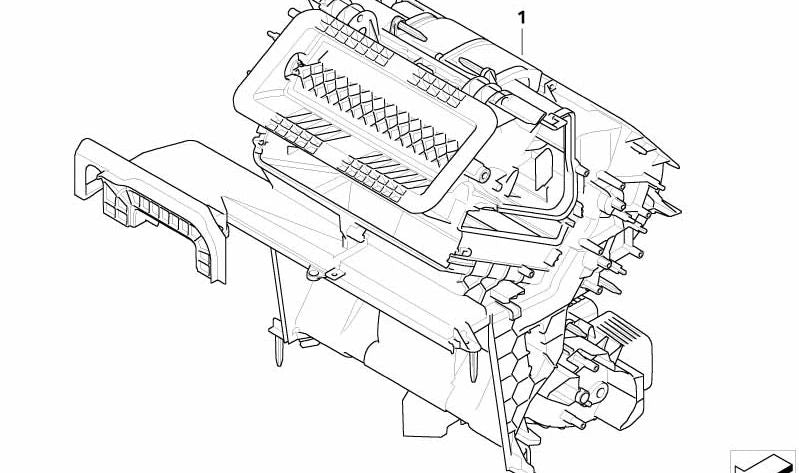 Caja vacía del sistema de calefacción y climatización OEM 64119224202 para BMW X5 E70, E70N y X6 E71, E72. Recambio original BMW.