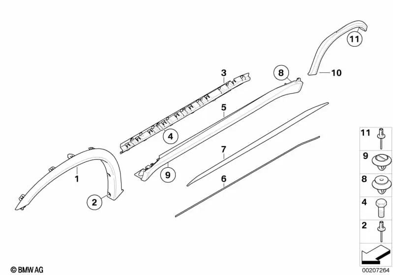 M Blende Radlauf, primer dianteiro direito para BMW X5 E70 (OEM 51777206656). BMW originais.