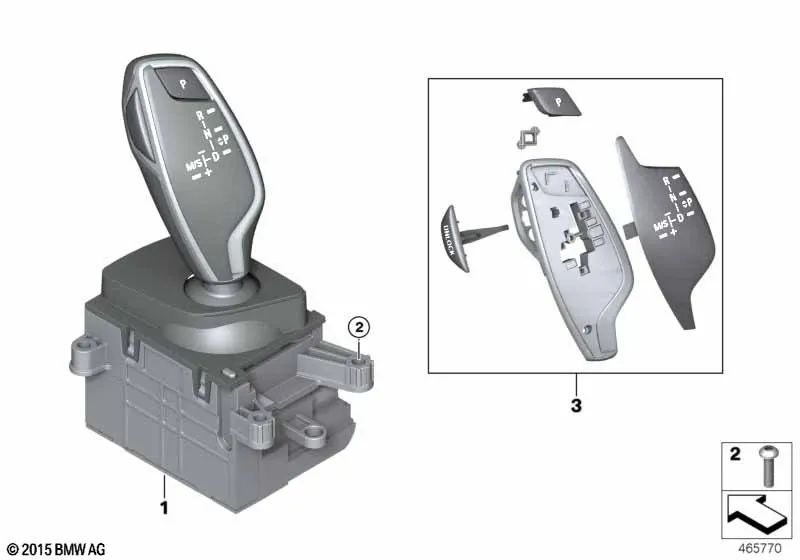 Gear Shift Knob Cover Repair Kit for BMW 5 Series G30, G31, G38; 6 Series G32; 7 Series G11, G12; X3 G01, G08; X4 G02 (OEM 61316817622). Original BMW