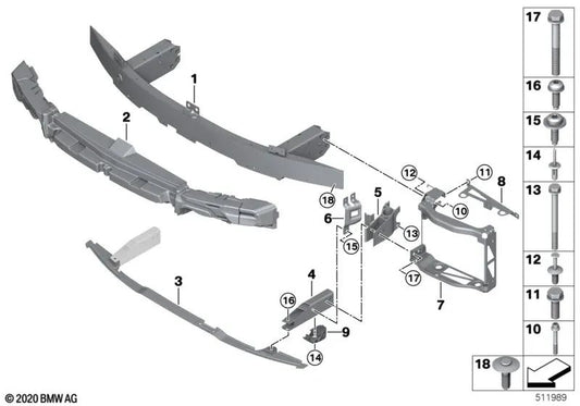 Front Shock Absorber for BMW 3 Series G80, 4 Series G82, G83 (OEM 51118072755). Original BMW