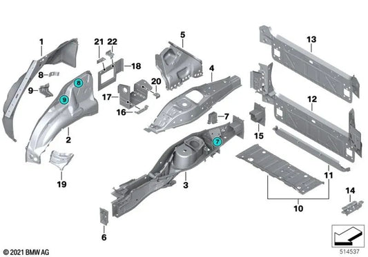 Obere linke Kreuzbar für BMW E70, E70N, F15, F85, E71, E72, F16, F86 (OEM 41117174299). Original BMW