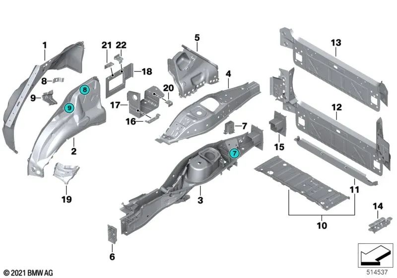 Obere Aktivkohlefilterunterstützung für BMW X5 E70, E70N, F15, F85; X6 E71, E72, F16, F86 (OEM 41117174315). Original BMW